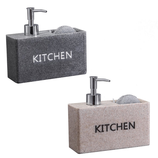 MAURY'S DISPENSER DA CUCINA CON SPUGNA LINEA STONE IN COLORE ASSORTITO