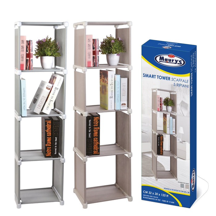 MAURY'S SMART TOWER SCAFFALE MULTIUSO CON 5 RIPIANI 32 X 30 X H125 CM