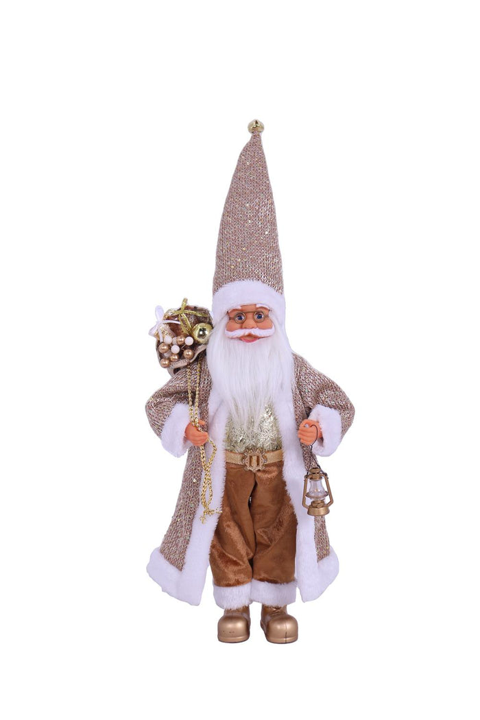 MAURY'S FUORIPORTA NATALIZIO BABBO NATALE CON VESTITO ORO E SACCO DA 50 CM