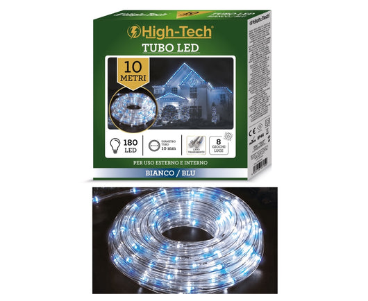 HIGH-TECH TUBO A LED DA 10 METRI CON 180 LED IN COLORE BIANCO E BLU