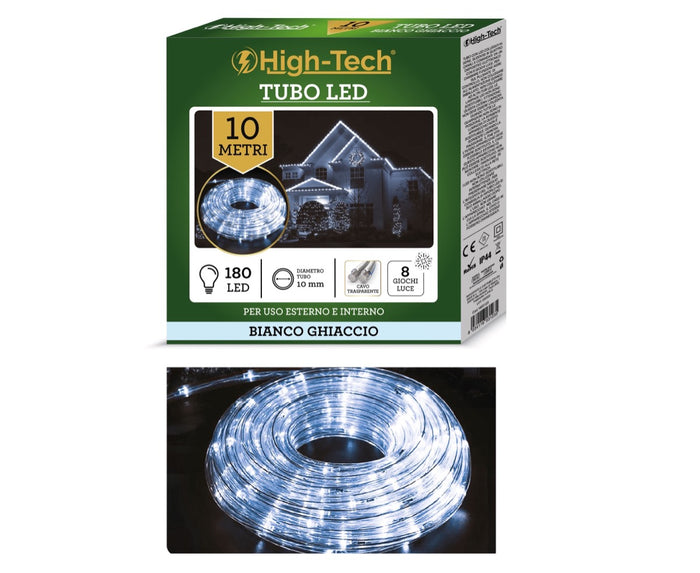 HIGH-TECH TUBO A LED DA 10 METRI CON 180 LED IN COLORE BIANCO GHIACCIO