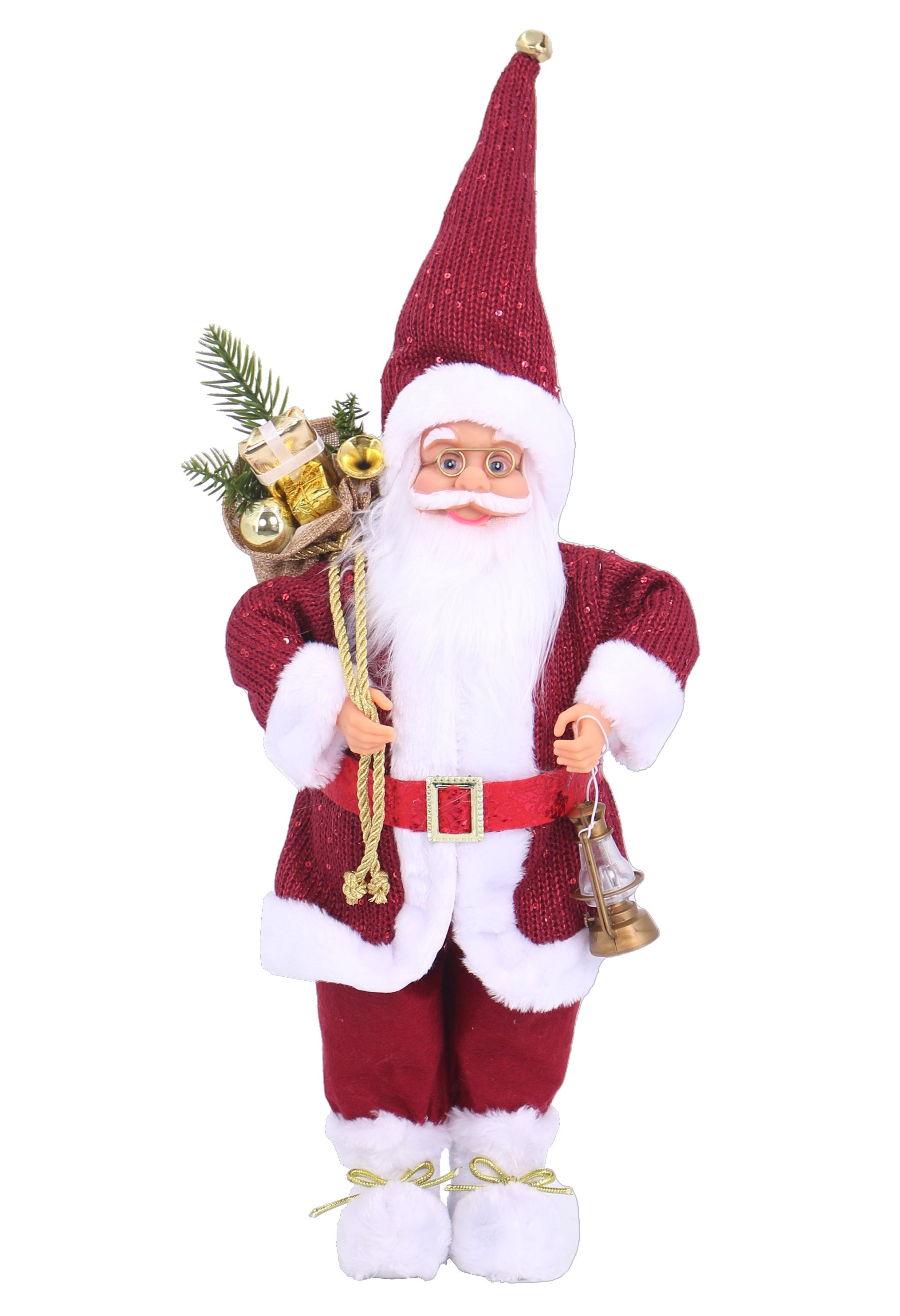 MAURY'S FUORIPORTA NATALIZIO BABBO NATALE CON VESTITO ROSSO E SACCO DA 50 CM