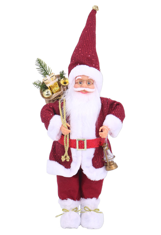 MAURY'S FUORIPORTA NATALIZIO BABBO NATALE CON VESTITO ROSSO E SACCO DA 50 CM OKX