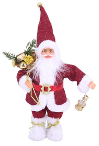 MAURY'S PUPAZZO DI BABBO NATALE CON VESTITO ROSSO DA 35 CM