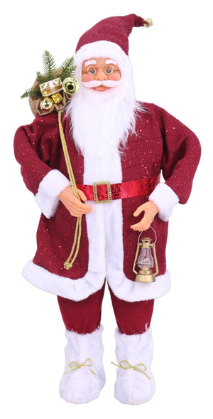 MAURY'S PUPAZZO DI BABBO NATALE CON VESTITO ROSSO DA 100 CM