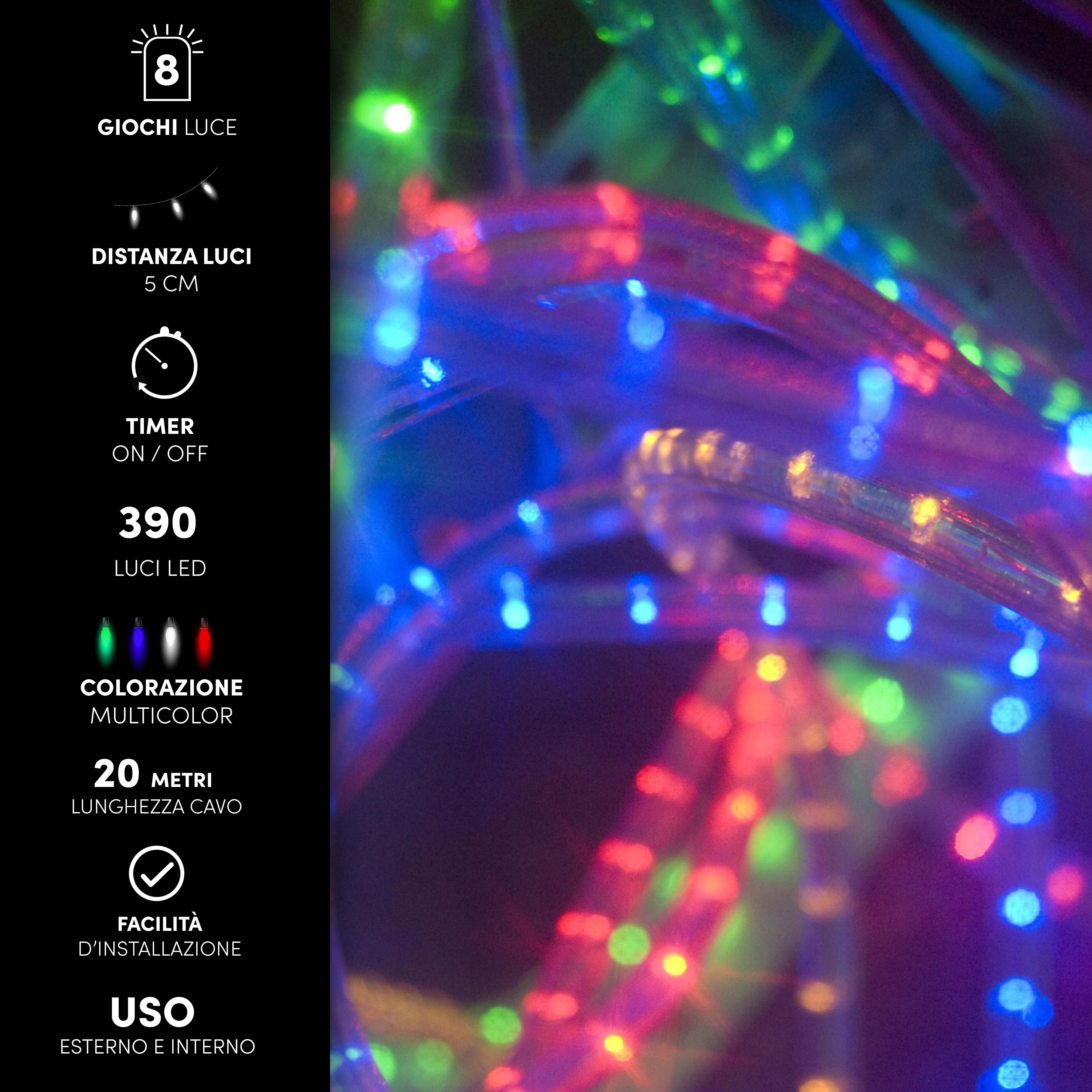 HIGH TECH TUBO MICROLED A BATTERIA DA 20 MT CON LUCI MULTICOLOR