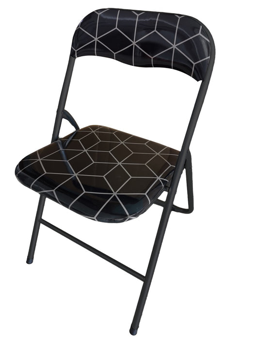 MAURY'S SEDIA NUT IN COLORE NERO CON SEDUTA E SCHIENALE DECORATO