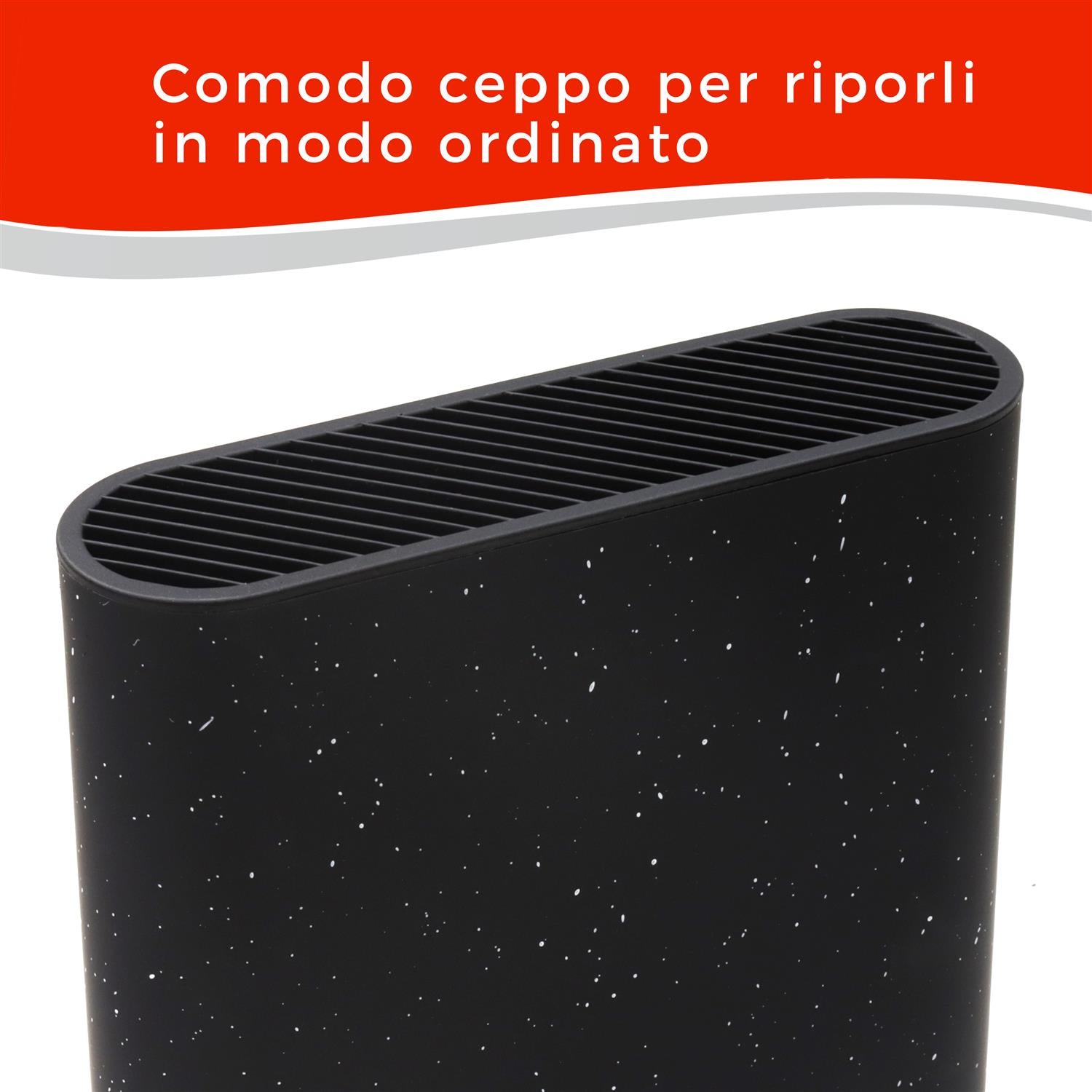 MAURY'S CEPPO CON 6 COLTELLI SMART DA CUCINA IN COLORE NERO