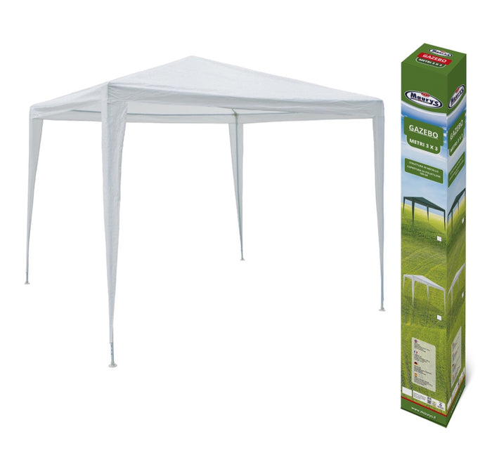 MAURY'S GAZEBO QUADRATO 3 X 3 MT IN COLORE BIANCO