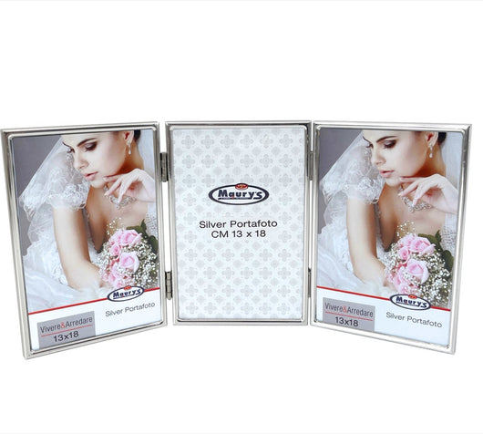 MAURY'S PORTAFOTO A 3 CORNICI IN COLORE SILVER FOTO 13X18 CM
