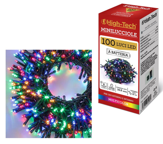 HIGH-TECH FILO A BATTERIA CON 100 LED MULTICOLORE DA 10,3 METRI OKX