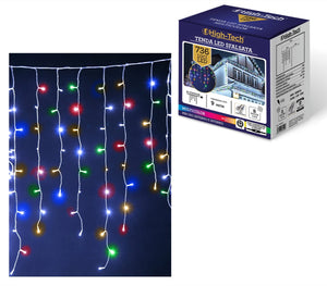HIGH-TECH TENDA A CADUTA SFALSATA CON 736 LUCI LED MULTICOLOR