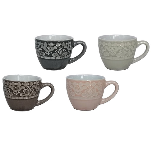 MAURY'S SET DA 4 TAZZINE DA CAFFÈ LINEA LACE IN COLORE ASSORTITO