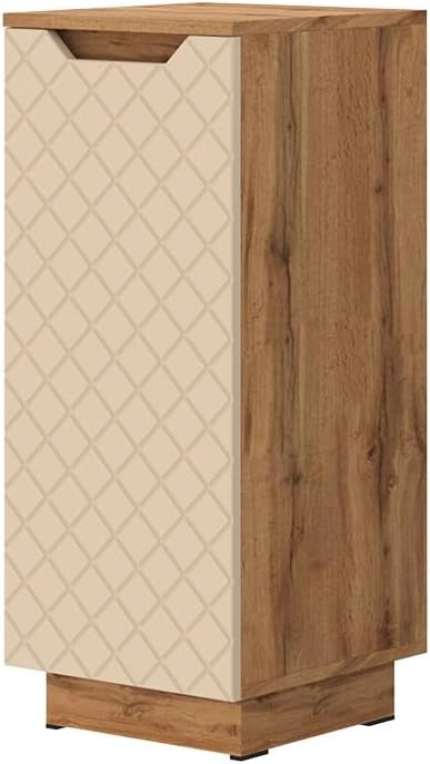 mobiletto bagno Lotta, Cachemire, 33.4 x 81.9 cm, adatto per montaggio a parete con ripiano regolabile
