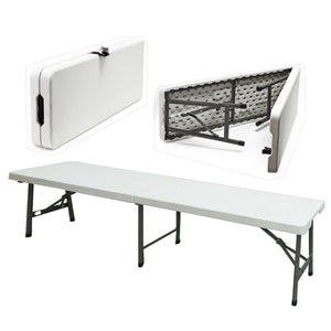 MAURY'S PANCA PIEGHEVOLE PER CAMPING 180X28X44 CM IN COLORE BIANCO