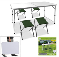 MAURY'S SET TAVOLO A VALIGETTA 120X60X70 CM CON 4 SGABELLI REGOLABILI