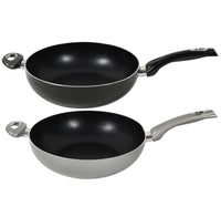 MAURY'S CHEF INDUCTION PADELLA SALTAPASTA CON 2 MANICI DIAMETRO DA 32 CM