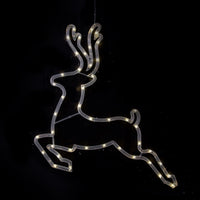 HIGH - TECH  RENNA LUMINOSA NATALIZIA DA ESTERNO CON 43 LED CM.42,5X41,5 A BATTERIA COLORE CALDO