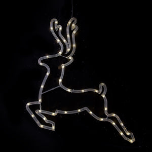 HIGH - TECH  RENNA LUMINOSA NATALIZIA DA ESTERNO CON 43 LED CM.42,5X41,5 A BATTERIA COLORE CALDO