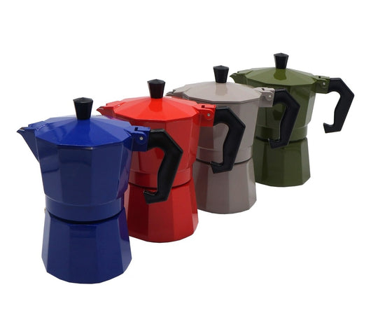 MAURY'S CAFFETTIERA COLORATA CON CAPIENZA 3 TAZZE IN COLORAZIONE ASSORTITA