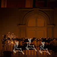 HIGH - TECH  RENNA LUMINOSA NATALIZIA DA ESTERNO CON 43 LED CM.42,5X41,5 A BATTERIA COLORE CALDO