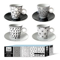 MAURY'S SET DA 4 TAZZE DA THE LINEA DESIGN IN PORCELLANA CON PIATTINO