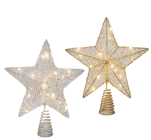 HIGH-TECH PUNTALE  PER ALBERO A FORMA DI STELLA CON 15 LED CM COLORE ASSORTITO