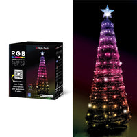 HIGH-TECH ALBERO POP UP PIEGHEVOLE CON 166 LED CM.150 RGB E 16 GIOCHI DI COLORI +TELECOMANDO TRAMITE APP