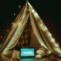 HIGH-TECH NATALE TENDA  LUMINOSA 160 LED MULTICOLOR MT 2X2 - 8 GIOCHI DI LUCE CAVO TRASPARENTE DA 5 MT 8 STRINGHE