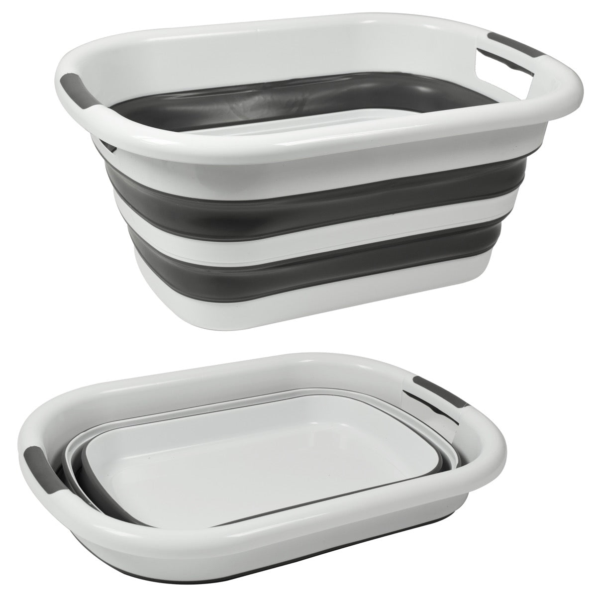 MAURY'S VASCHETTA PIEGHEVOLE IN SILICONE DA 40 LT COLORE BIANCO E GRIGIO