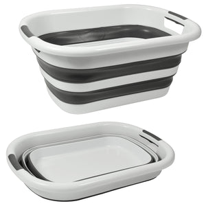 MAURY'S VASCHETTA PIEGHEVOLE IN SILICONE DA 40 LT COLORE BIANCO E GRIGIO