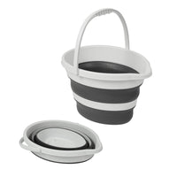 MAURY'S SECCHIO PIEGHEVOLE IN SILICONE CON MANICO DA 5LT GRIGIO E BIANCO