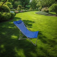 SDRAIO IN ACCIAIO E TEXTILENE BLU CON POGGIATESTA MORBIDO