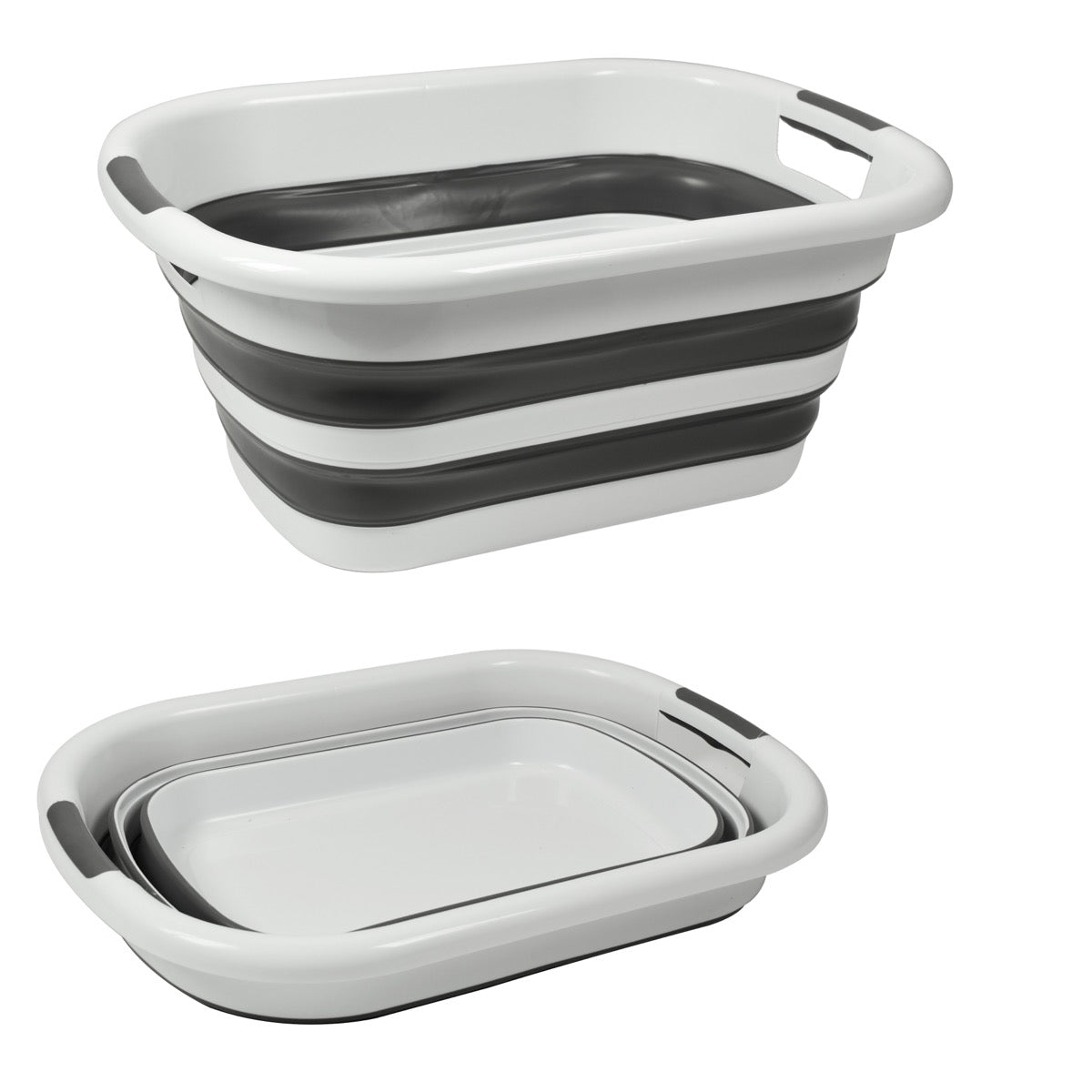 MAURY'S VASCHETTA PIEGHEVOLE IN SILICONE DA 26 LT COLORE BIANCO E GRIGIO