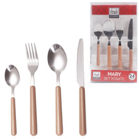 MAURY'S SET POSATE MARY IN CONFEZIONE DA 24 PEZZI IN COLORE CIPRIA