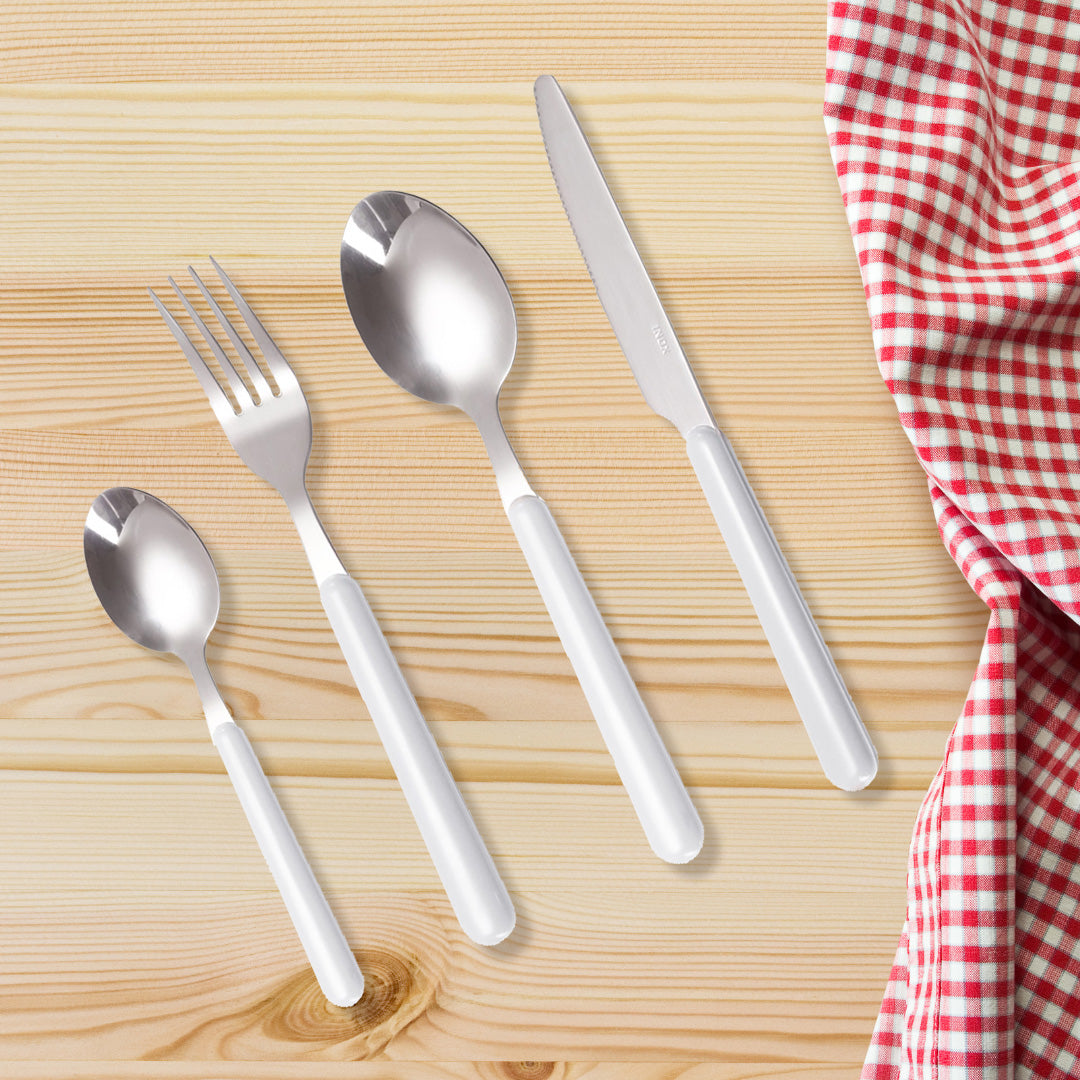 MAURY'S SET POSATE MARY IN CONFEZIONE DA 24 PEZZI IN COLORE BIANCO