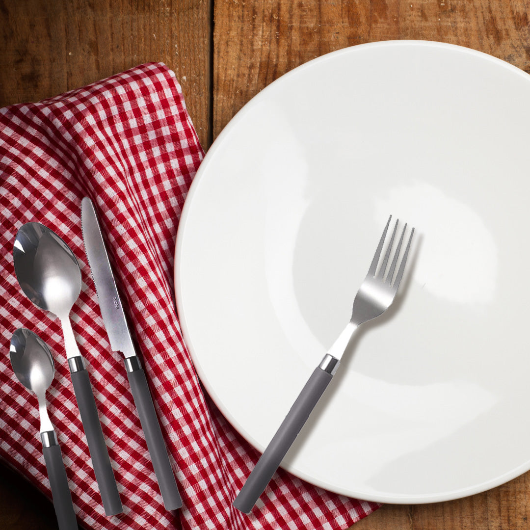 MAURY'S SET POSATE LUCY IN CONFEZIONE DA 24 PEZZI IN COLORE GRIGIO