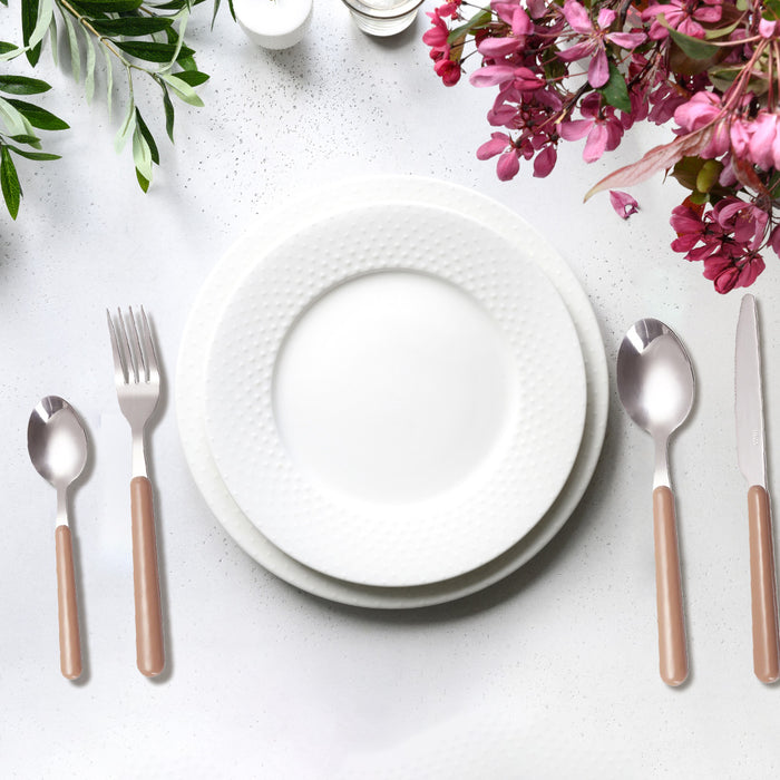 MAURY'S SET POSATE MARY IN CONFEZIONE DA 24 PEZZI IN COLORE CIPRIA