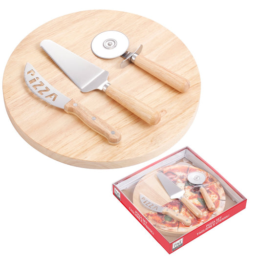 SET PIZZA CON TAGLIERE IN LEGNO E UTENSILI PROFESSIONALI