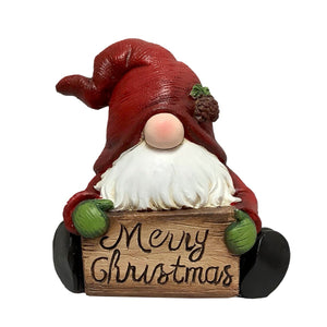 MA MAISON GNOMO NATALIZIO MERRY CHRISTMAS CON CARTELLO E SCRITTA 26H CM