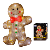 MA MAISON PAN DI ZENZERO LUMINOSO 40 LED 28X8X37 CM A CORRENTE PERSONAGGIO SIMPATICO