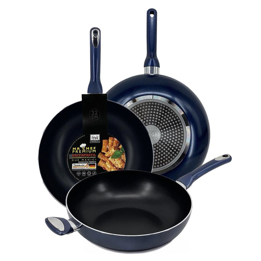 MA MAISON MR CHEF PREMIUM SALTAPASTA CON MANICI CM.32 ANTIADERENTE IN ALLUMINIO CUCINA TRADIZIONALE E INDUZIONE