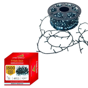 HIGH-TECH FILO LED 1500 MINILUCCIOLE BIANCO GHIACCIO CON BOB 67.5 MT USO INTERNO E ESTERNO