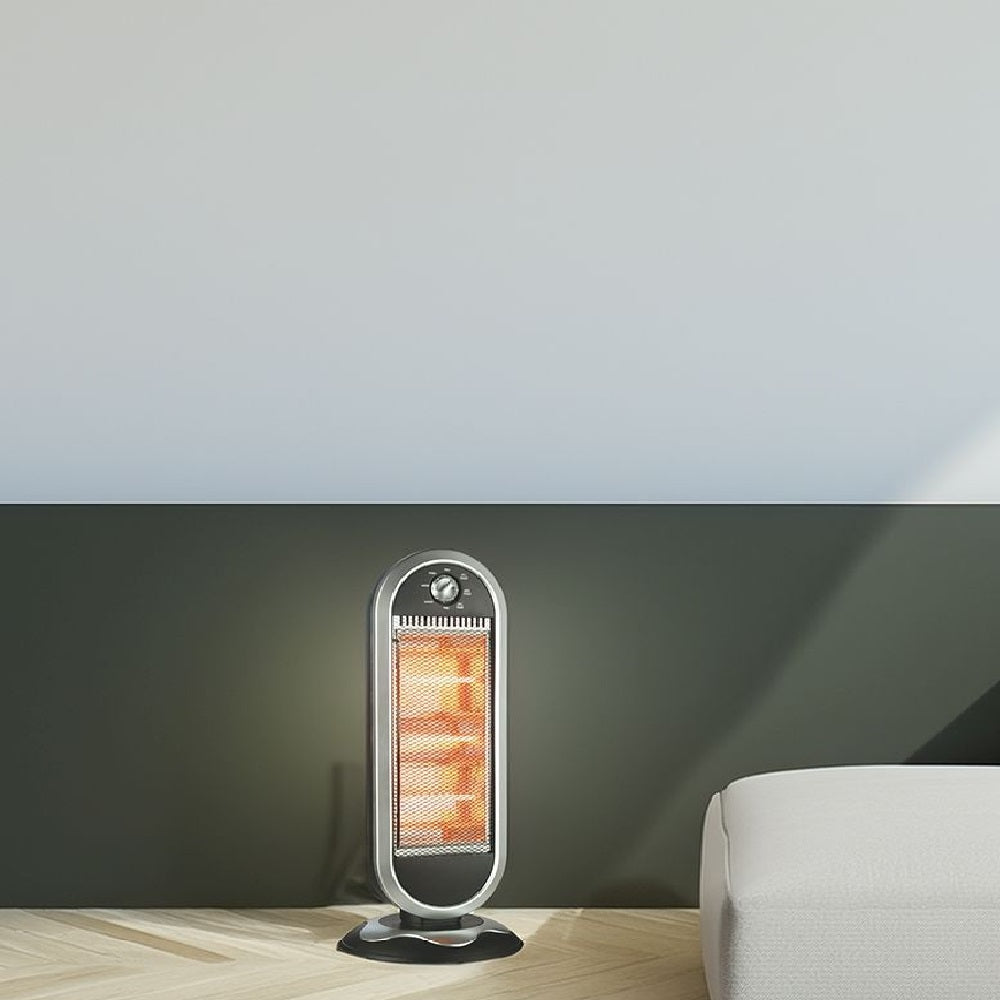 Stufa Elettrica Oscillante 1200W 3 Elementi Alogena Basso Consumo 31x31 H 71cm