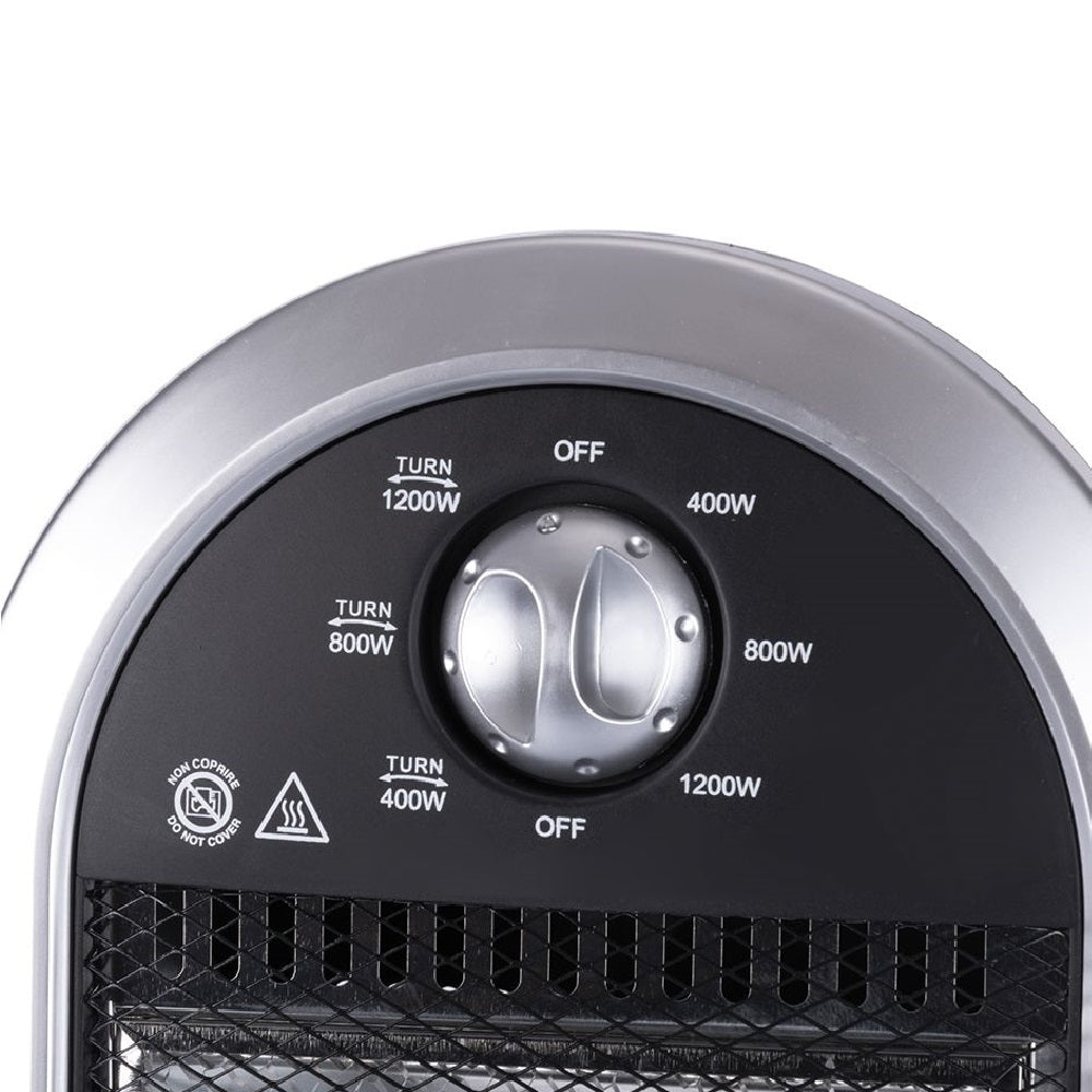 Stufa Elettrica Oscillante 1200W 3 Elementi Alogena Basso Consumo 31x31 H 71cm