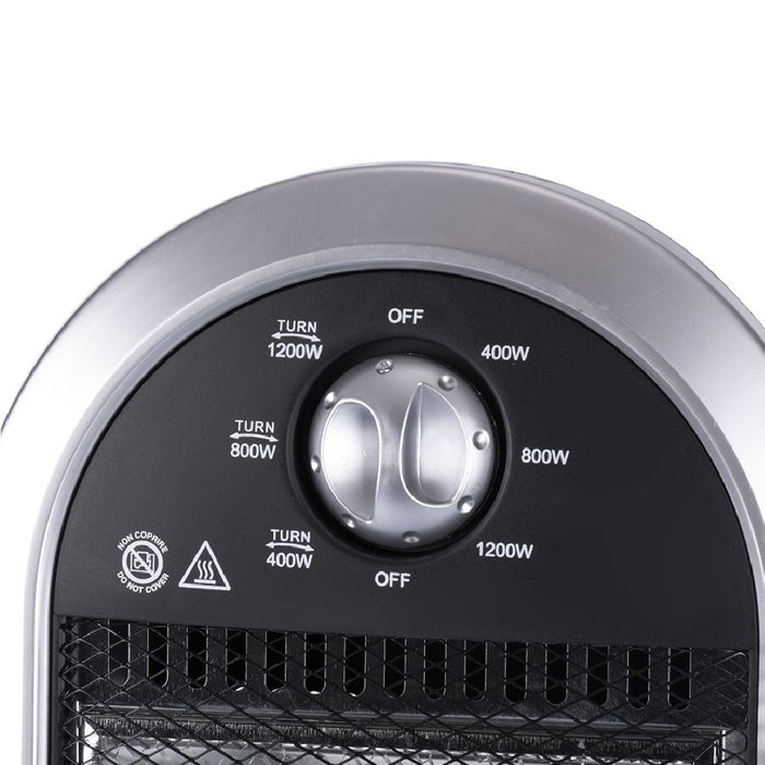 Stufa Elettrica Oscillante 1200W 3 Elementi Alogena Basso Consumo 31x31 H 71cm