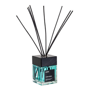 Diffusore per Ambienti con Bastoncini e Tappo in Legno Bizzotto Formato: 200 ml, Fragranza: Acqua Marina
