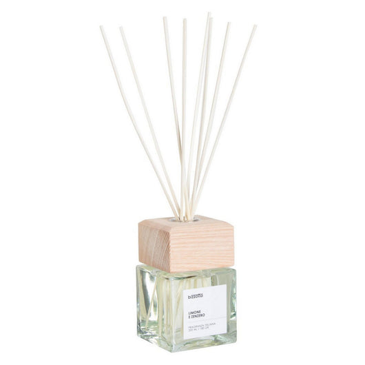 Diffusore per Ambienti con Bastoncini e Tappo in Legno Bizzotto Fragranza: Limone e Zenzero, Formato: 200 ml