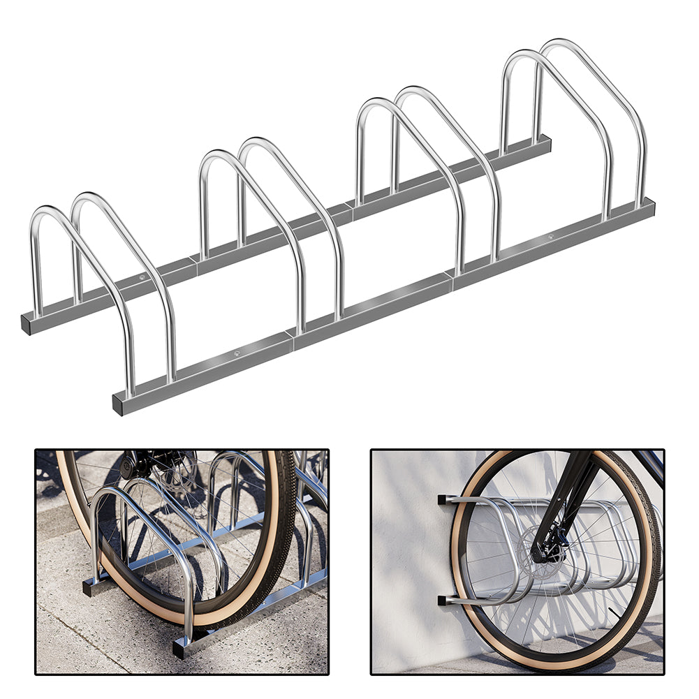 Parcheggio 4 Posti Porta Bici Stand Rastrelliera Cavalletto Biciclette Acciaio