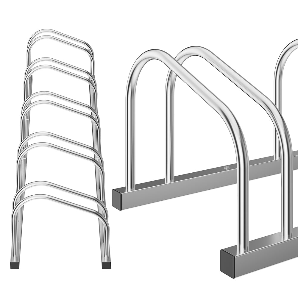 Parcheggio Porta Bici 5 Posti Stand Cavalletto Rastrelliera Bicicletta Acciaio